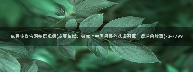麻豆视频 内容视频：麻豆传媒官网拍摄视频(麻豆传媒：独家“中国最慢的花滑冠军”背后的故事)
